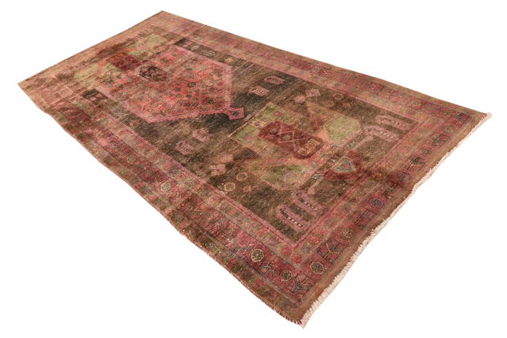 Detail image of 4' 10 x 9' 9 Hand Knotted Ultra Vintage Persian Wool Runner Rug