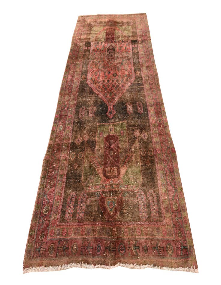 Detail image of 4' 10 x 9' 9  Hand Knotted Ultra Vintage Persian Wool Runner Rug