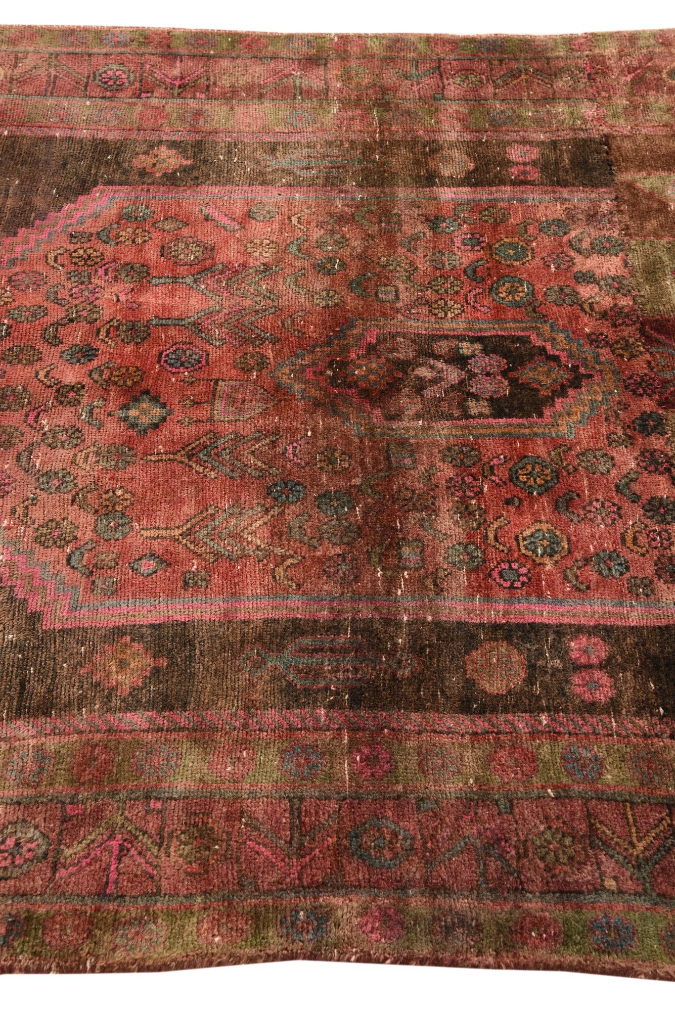 4' 10 x 9' 9 Hand Knotted Ultra Vintage Persian Wool Runner Rug