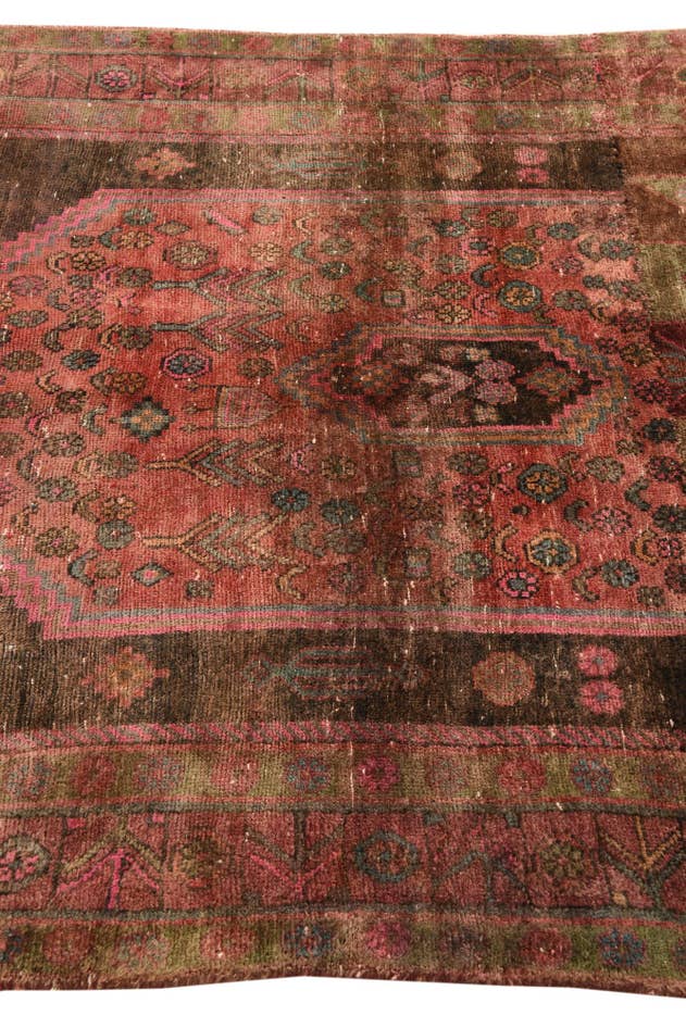 Detail image of 4' 10 x 9' 9 Hand Knotted Ultra Vintage Persian Wool Runner Rug