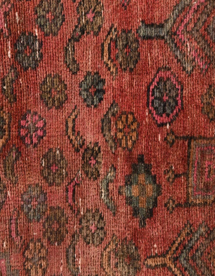 Detail image of 4' 10 x 9' 9  Hand Knotted Ultra Vintage Persian Wool Runner Rug