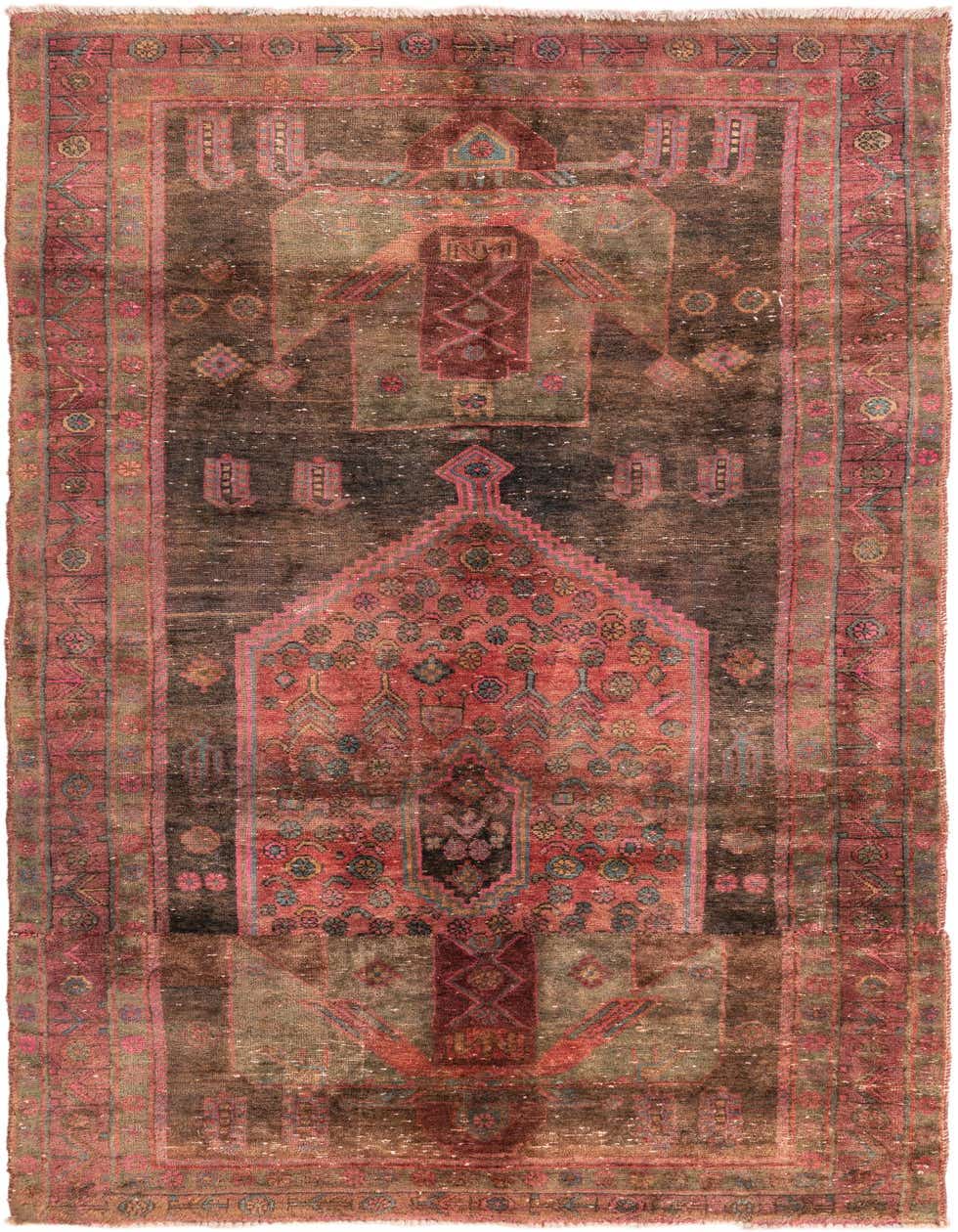 Primary image 4' 10 x 9' 9  Hand Knotted Ultra Vintage Persian Wool Runner Rug