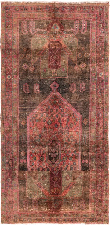 Detail image of 4' 10 x 9' 9 Hand Knotted Ultra Vintage Persian Wool Runner Rug