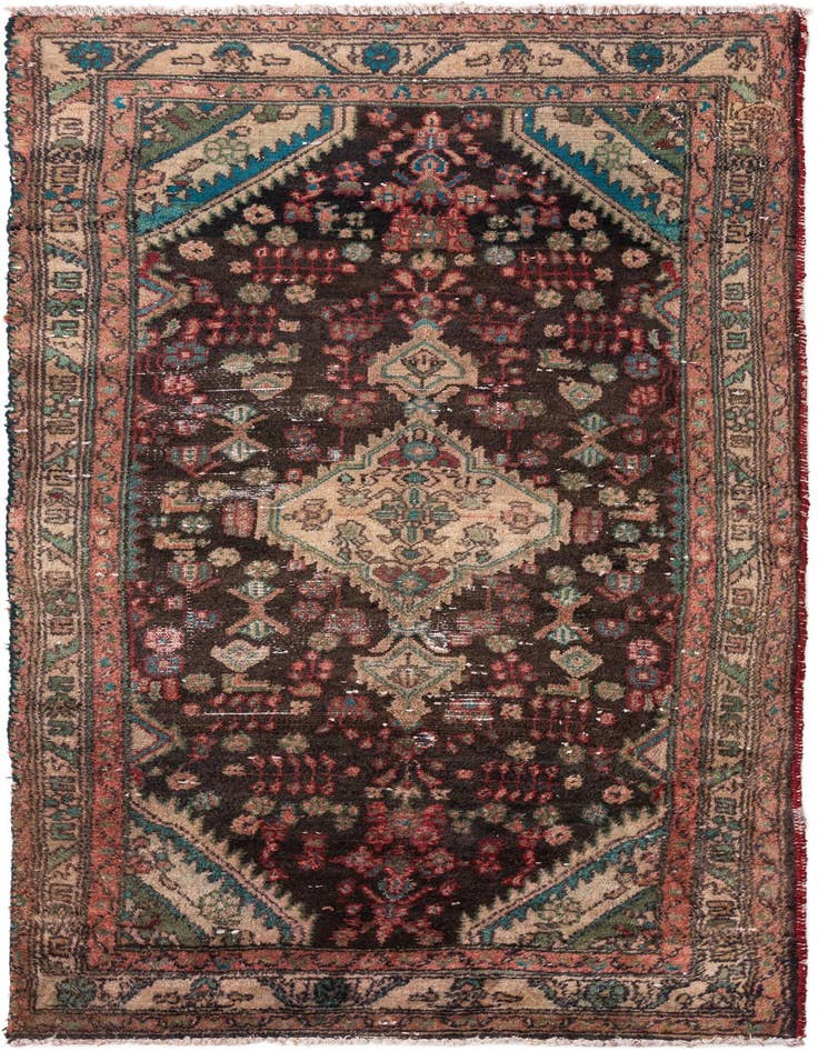 Detail image of 3' 3 x 7' Hand Knotted Ultra Vintage Persian Wool Runner Rug