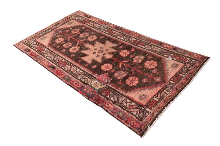 3' 4 x 6' 5 Hand Knotted Ultra Vintage Persian Wool Runner Rug