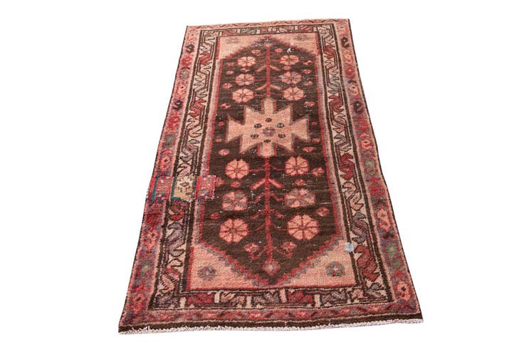 Detail image of 3' 4 x 6' 5 Hand Knotted Ultra Vintage Persian Wool Runner Rug