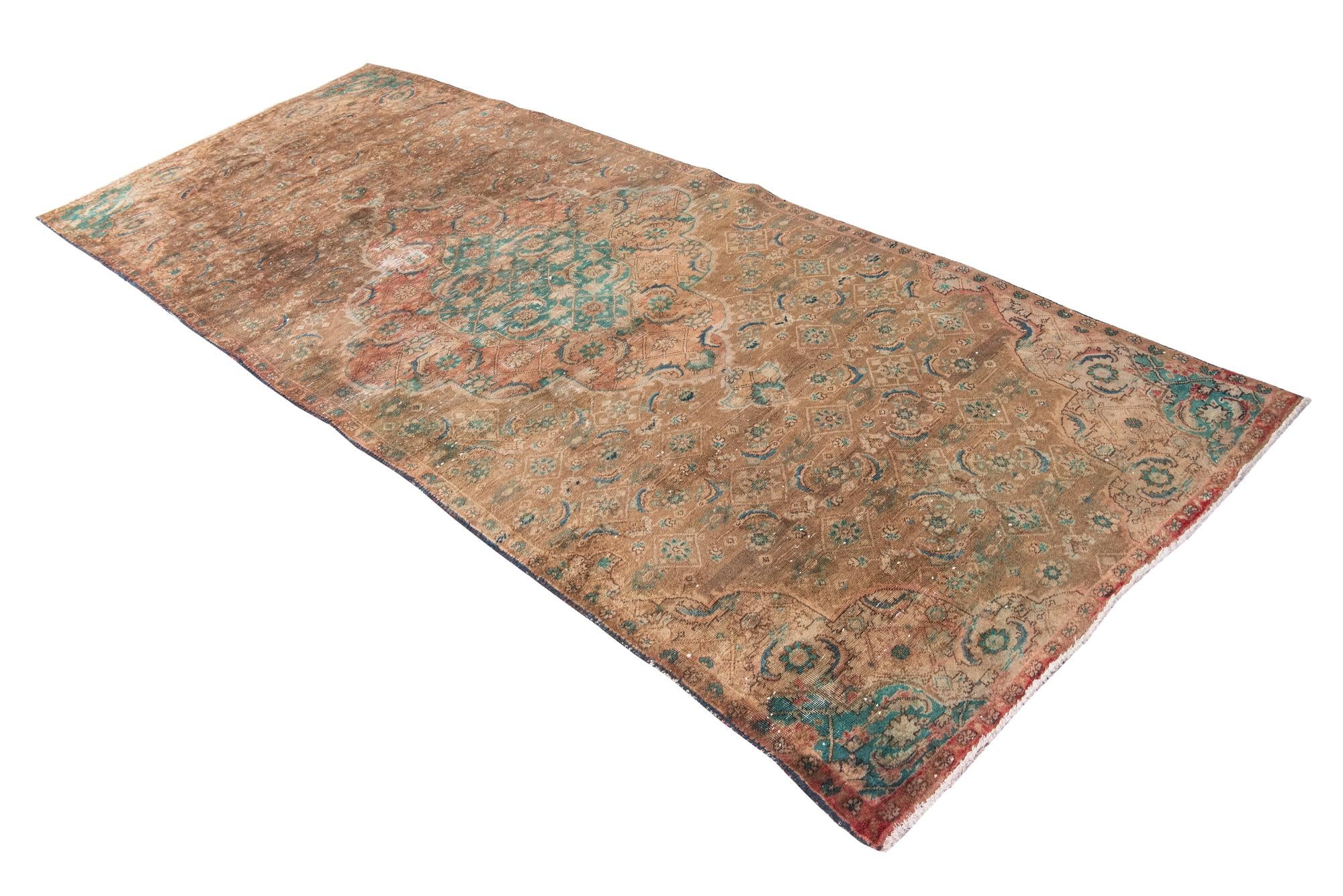 4' 2 x 10' 1 Hand Knotted Ultra Vintage Persian Wool Runner Rug