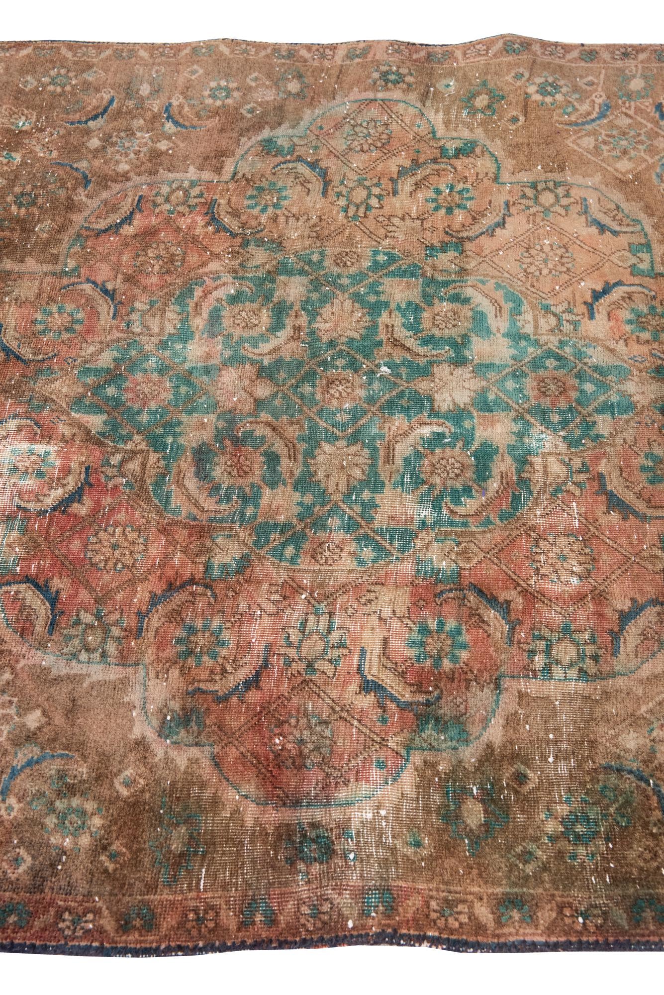 4' 2 x 10' 1 Hand Knotted Ultra Vintage Persian Wool Runner Rug