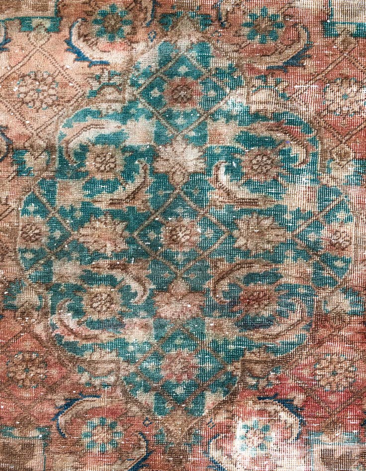 Detail image of 4' 2 x 10' 1  Hand Knotted Ultra Vintage Persian Wool Runner Rug