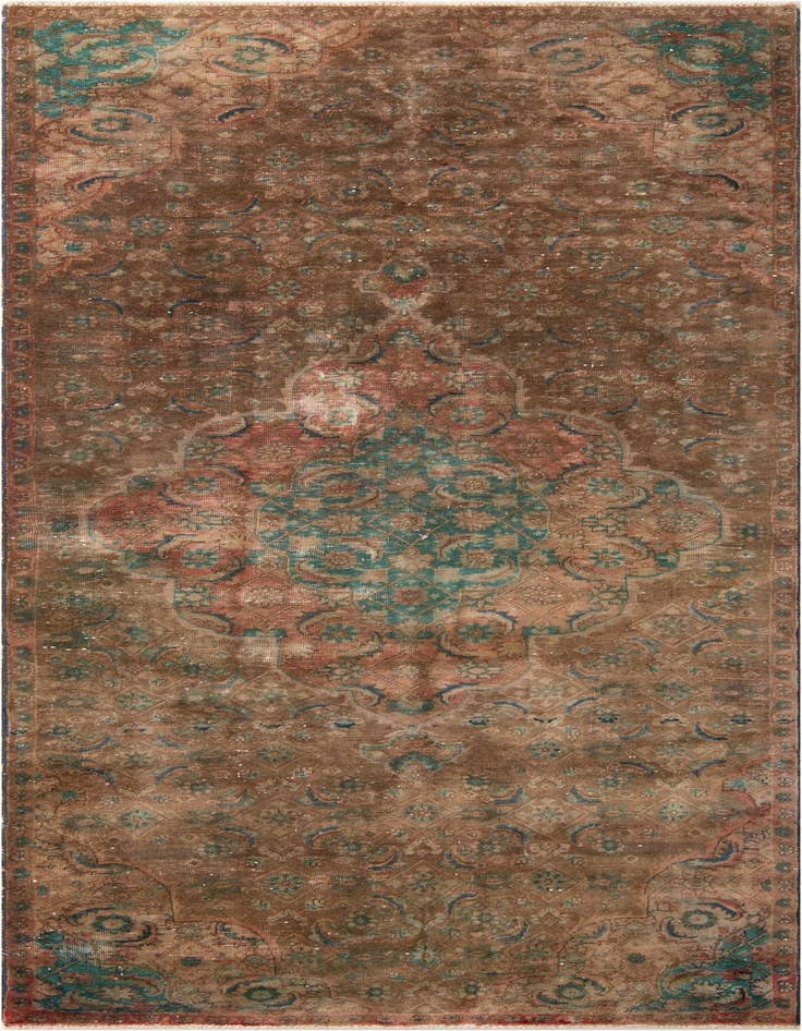 Detail image of 4' 2 x 10' 1 Hand Knotted Ultra Vintage Persian Wool Runner Rug