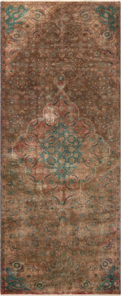Detail image of 4' 2 x 10' 1 Hand Knotted Ultra Vintage Persian Wool Runner Rug