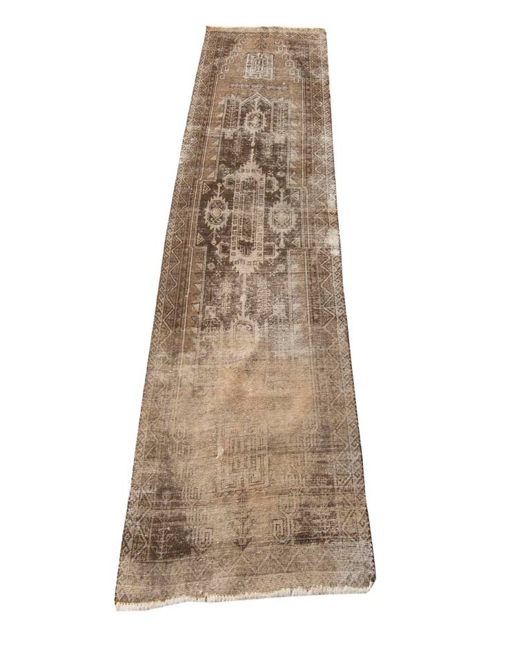 Detail image of 3' x 7' 6  Hand Knotted Ultra Vintage Persian Wool Runner Rug