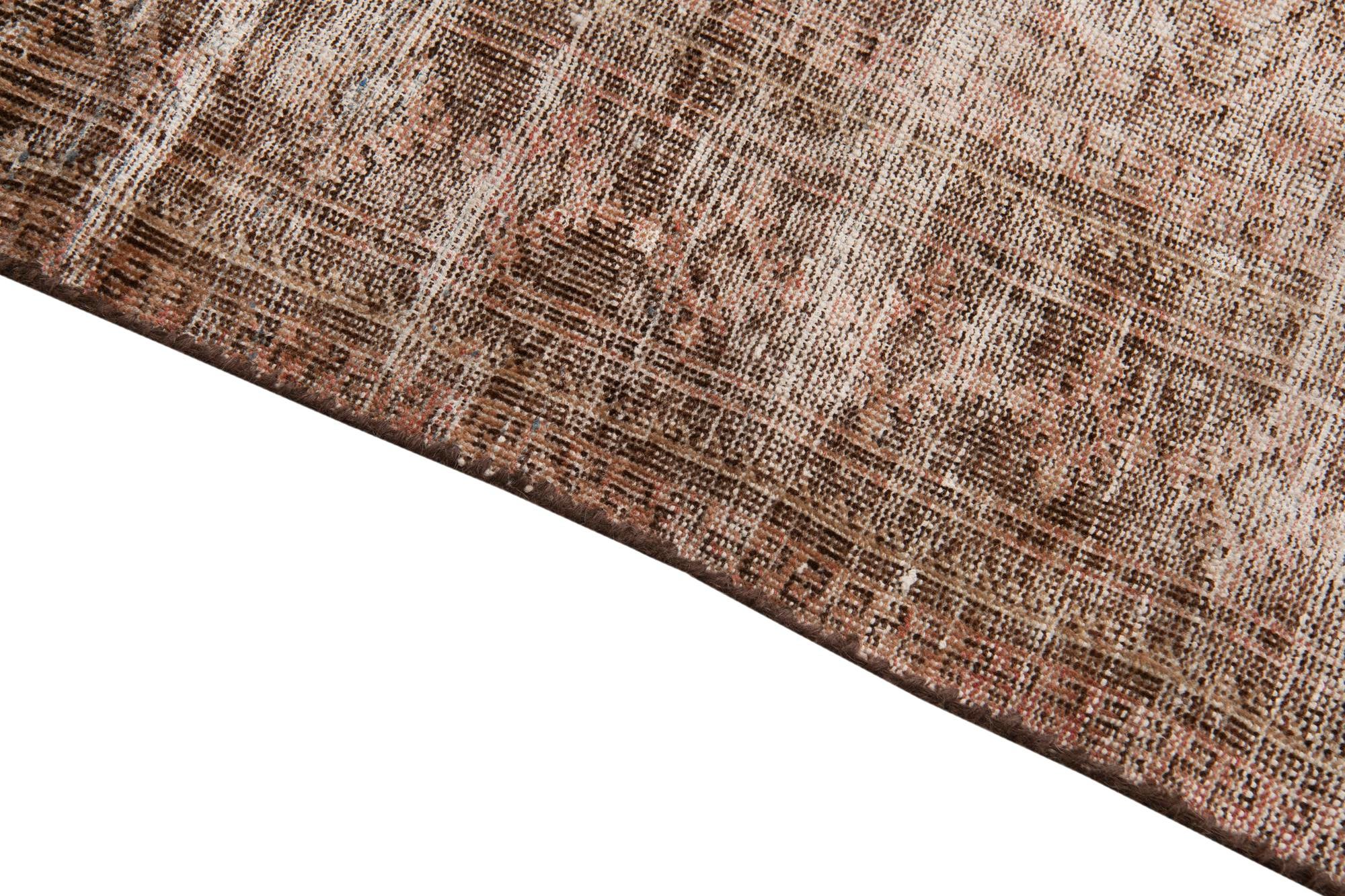 3' 7 x 7' 1 Hand Knotted Ultra Vintage Persian Wool Runner Rug