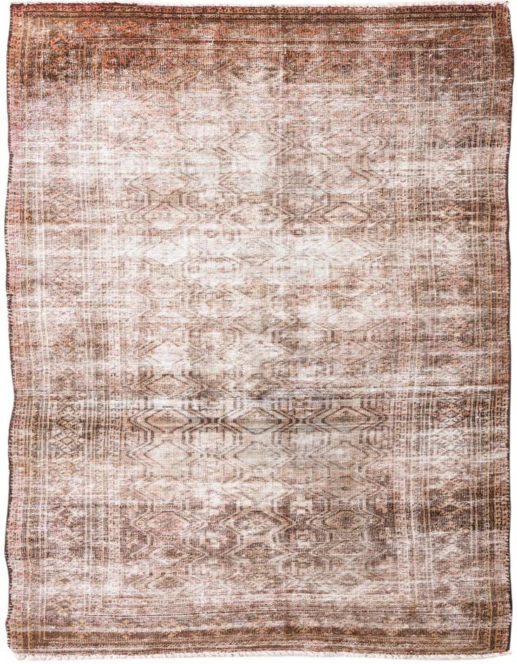 Detail image of 3' 7 x 7' 1 Hand Knotted Ultra Vintage Persian Wool Runner Rug