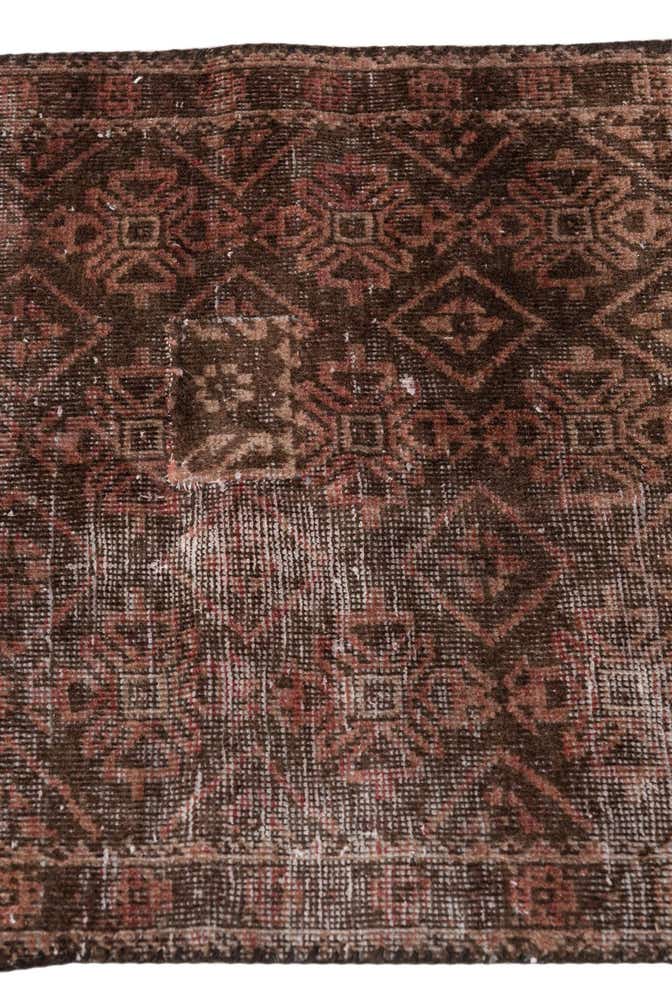 1' 10 x 5' 3 Hand Knotted Ultra Vintage Persian Wool Runner Rug