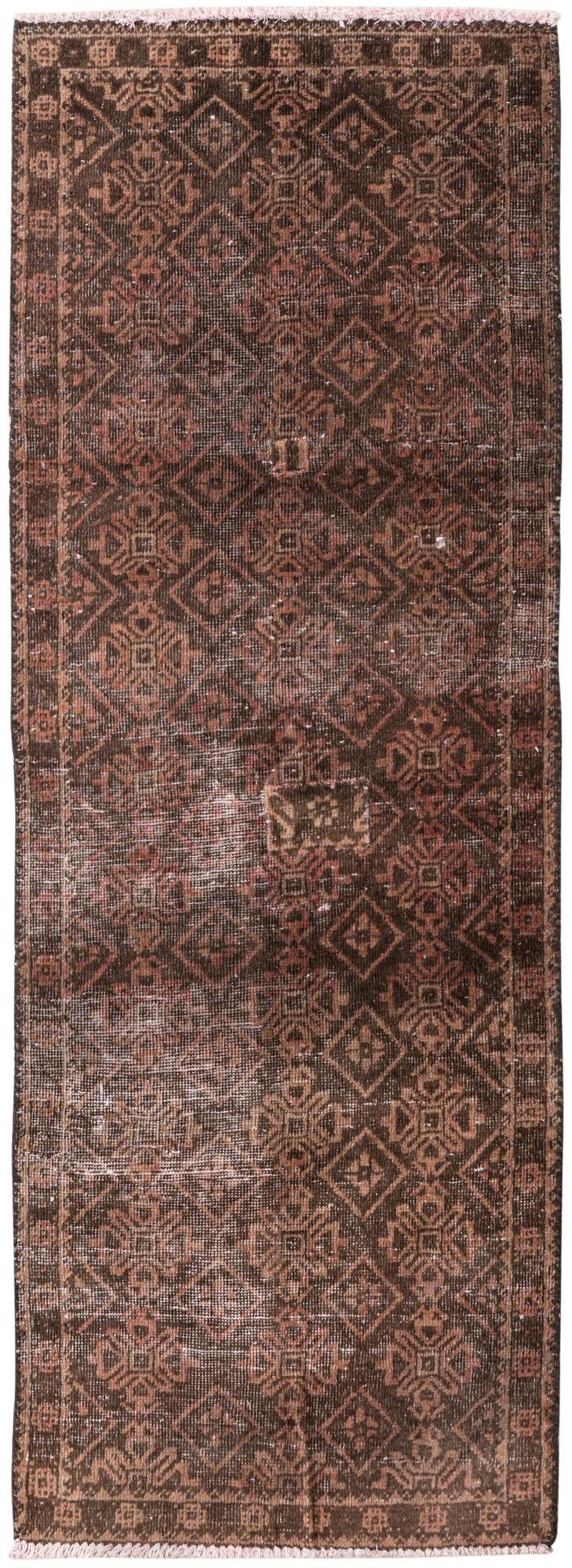 1' 10 x 5' 3 Hand Knotted Ultra Vintage Persian Wool Runner Rug