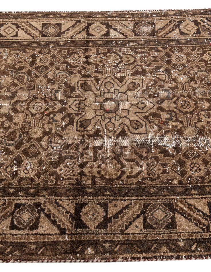 Detail image of 3' 6 x 10' 1  Hand Knotted Ultra Vintage Persian Wool Runner Rug