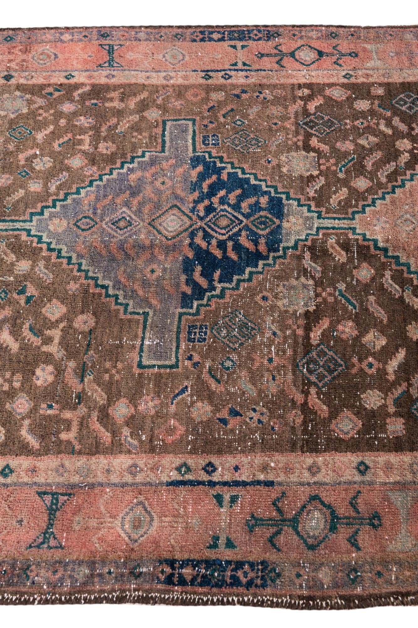 4' 2 x 10' 10 Hand Knotted Ultra Vintage Persian Wool Runner Rug