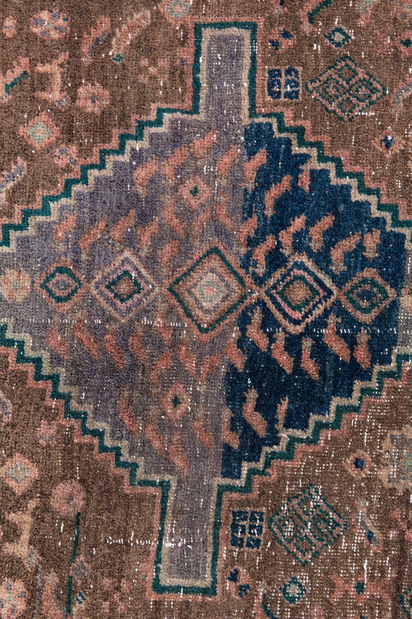 4' 2 x 10' 10 Hand Knotted Ultra Vintage Persian Wool Runner Rug