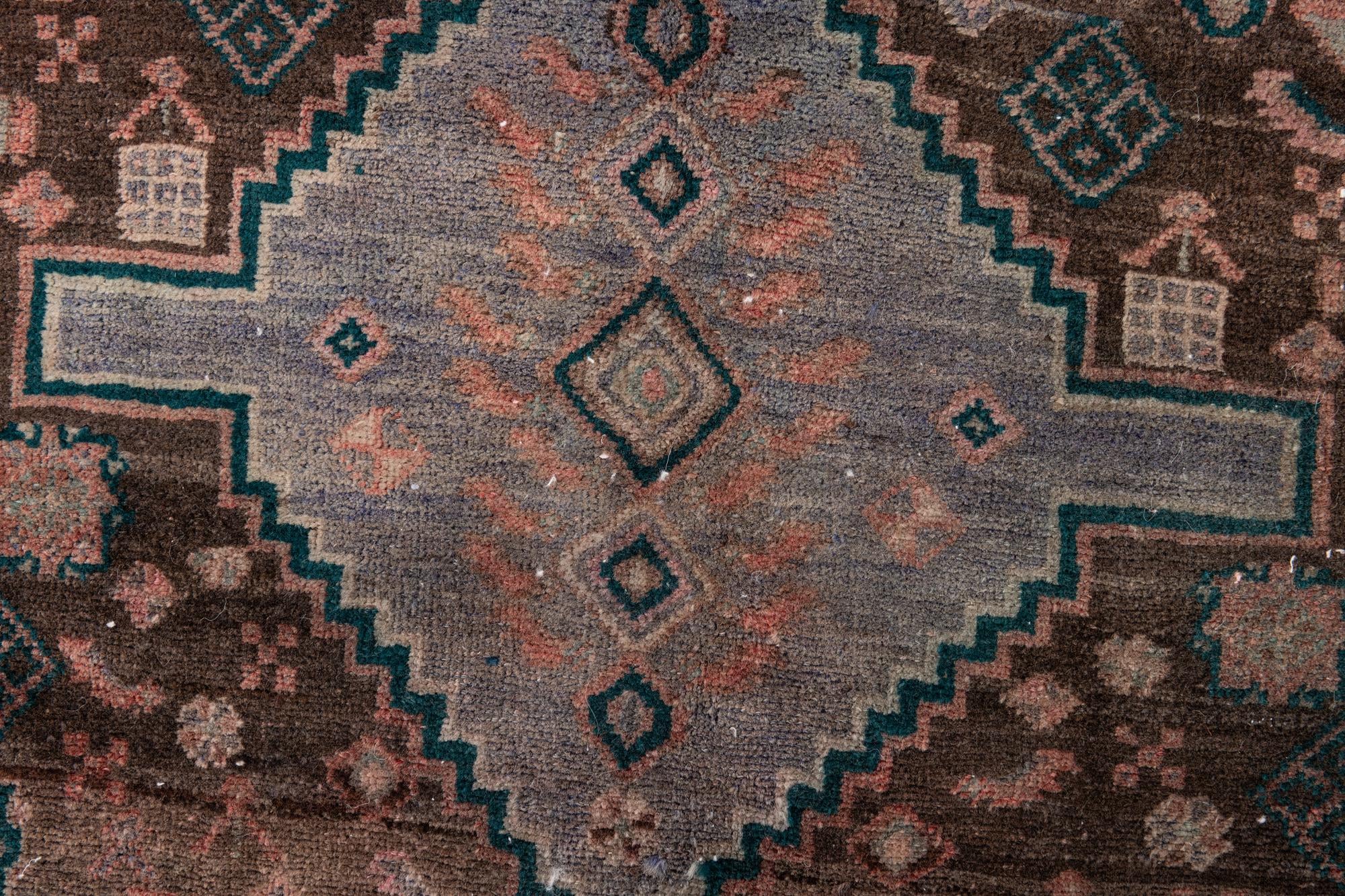 4' 2 x 10' 10 Hand Knotted Ultra Vintage Persian Wool Runner Rug