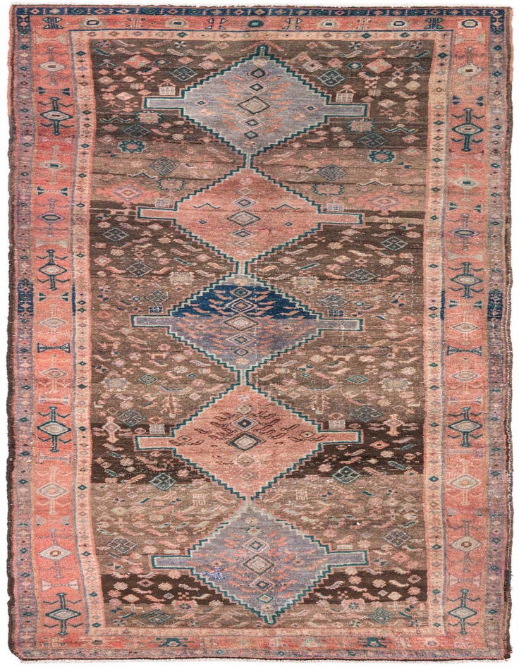 Detail image of 4' 2 x 10' 10 Hand Knotted Ultra Vintage Persian Wool Runner Rug