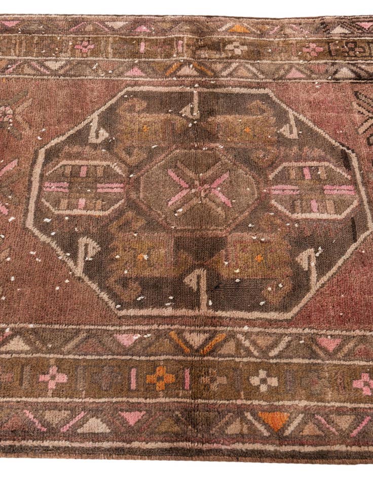 Detail image of 3' 9 x 12' 8  Hand Knotted Ultra Vintage Persian Wool Runner Rug