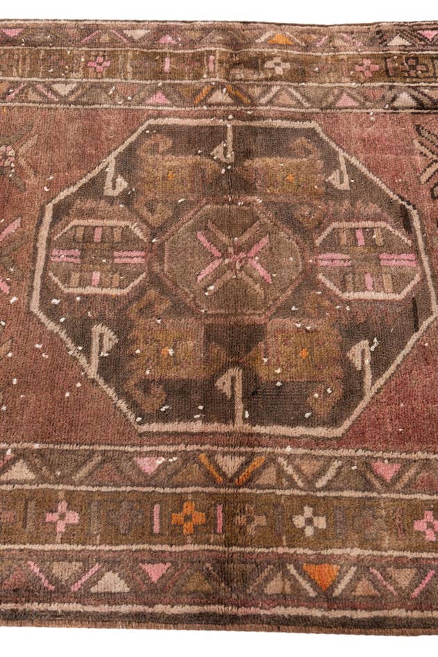 Detail image of 3' 9 x 12' 8 Hand Knotted Ultra Vintage Persian Wool Runner Rug