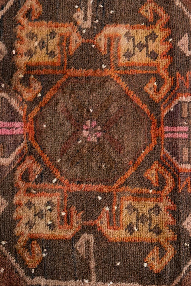 Detail image of 3' 9 x 12' 8 Hand Knotted Ultra Vintage Persian Wool Runner Rug