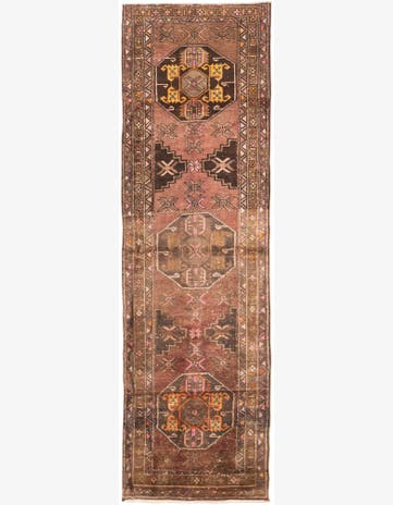 3' 9 x 12' 8 Hand Knotted Ultra Vintage Persian Wool Runner Rug