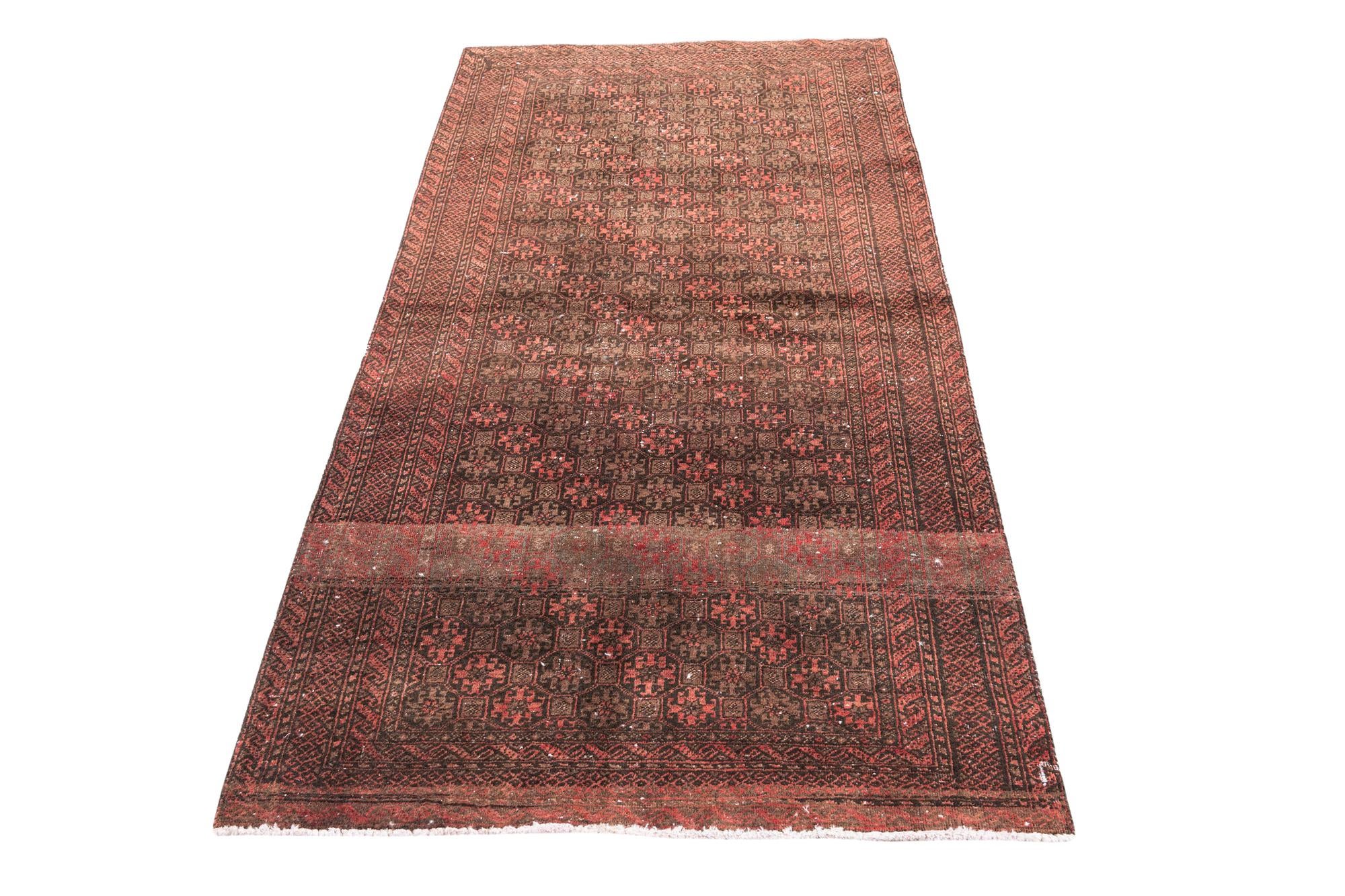 3' 3 x 6' 3 Hand Knotted Ultra Vintage Persian Wool Runner Rug