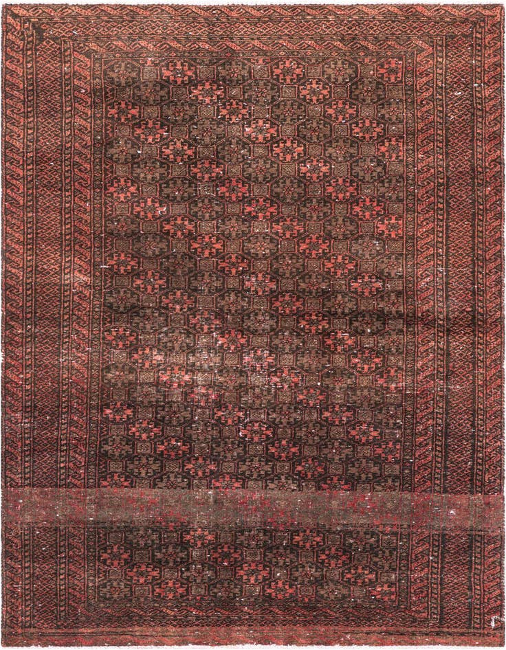 Detail image of 3' 3 x 6' 3 Hand Knotted Ultra Vintage Persian Wool Runner Rug