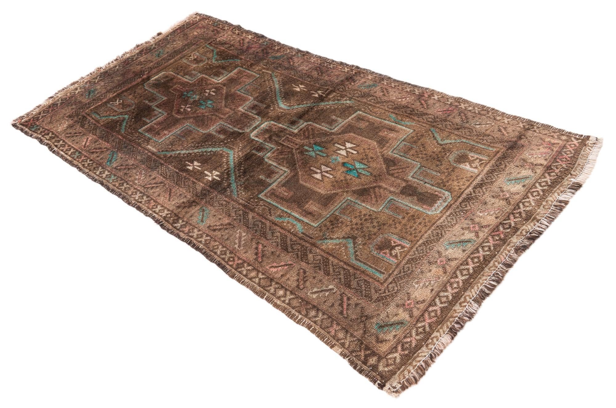 3' 1 x 6' Hand Knotted Ultra Vintage Persian Wool Runner Rug