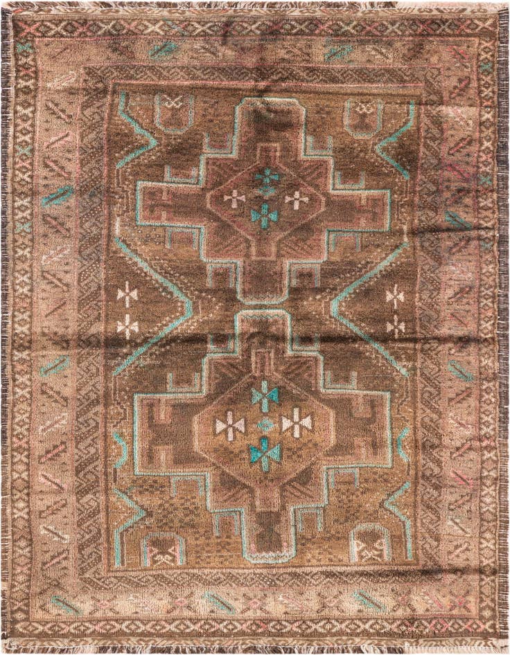 Detail image of 3' 1 x 6' Hand Knotted Ultra Vintage Persian Wool Runner Rug