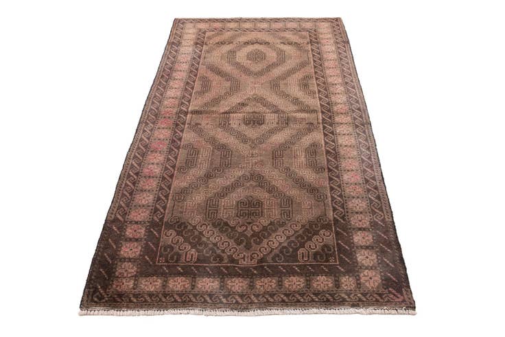 Detail image of 3' 9 x 6' 8 Hand Knotted Ultra Vintage Persian Wool Runner Rug