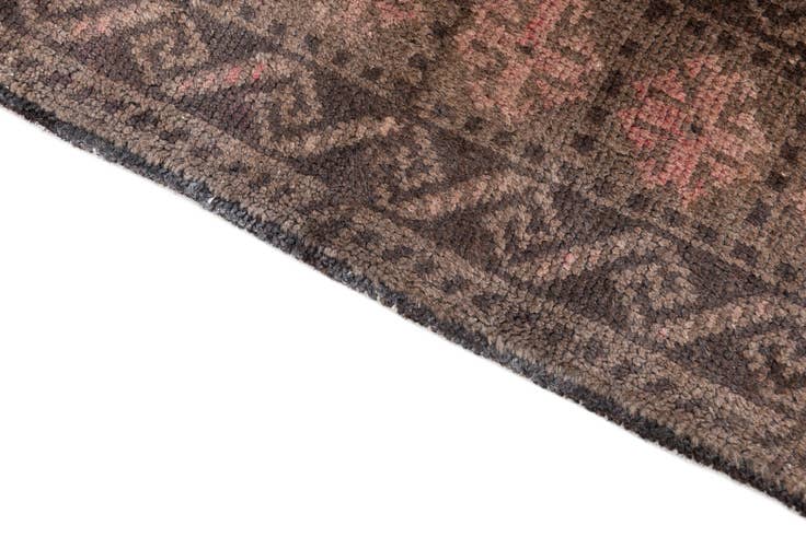 Detail image of 3' 9 x 6' 8 Hand Knotted Ultra Vintage Persian Wool Runner Rug