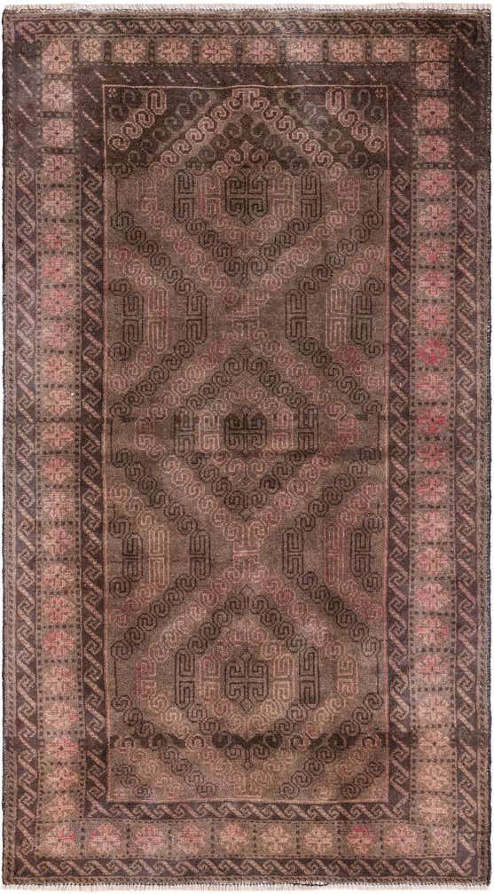 3' 9 x 6' 8 Hand Knotted Ultra Vintage Persian Wool Runner Rug