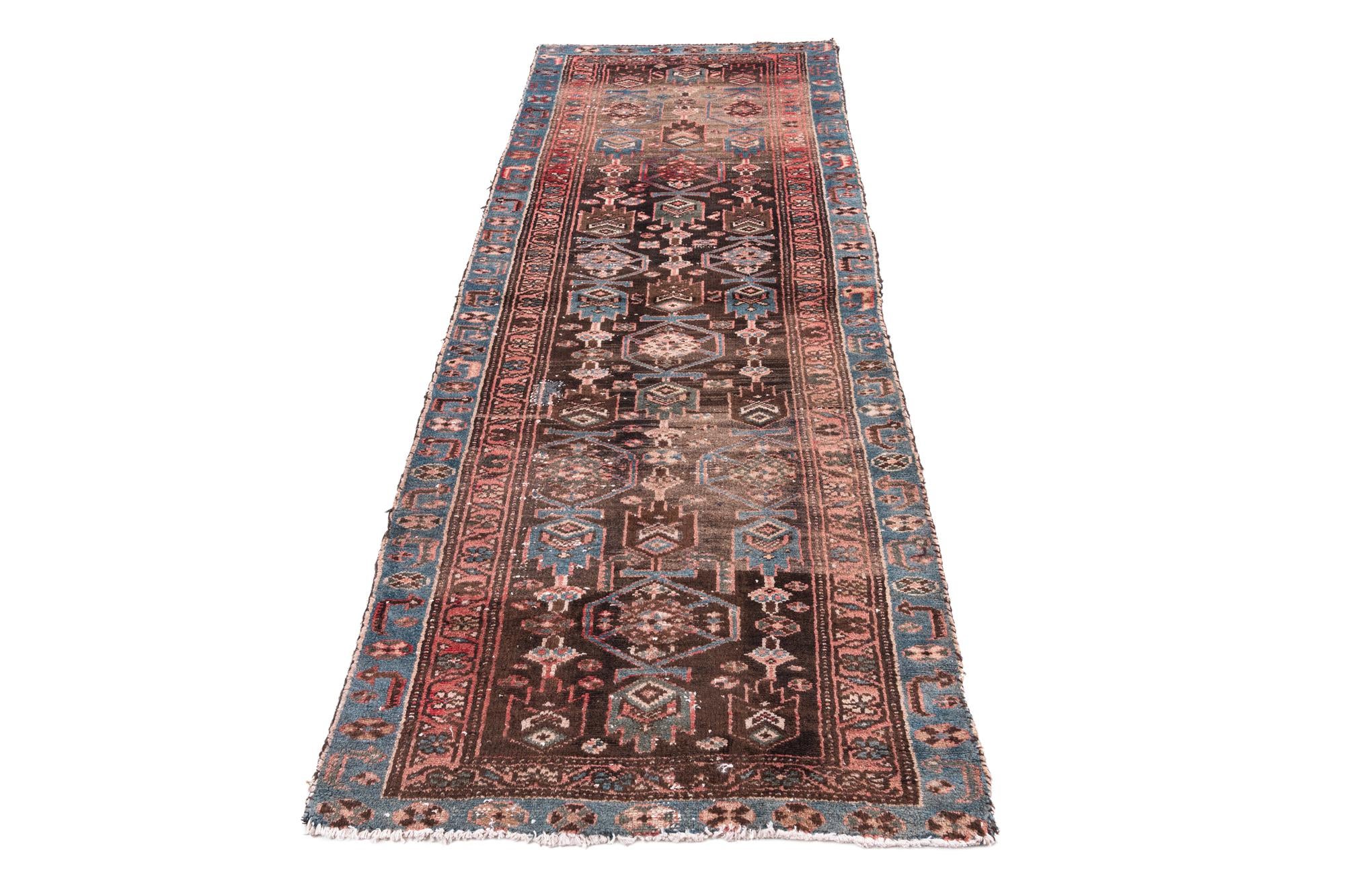 3' 1 x 7' 7 Hand Knotted Ultra Vintage Persian Wool Runner Rug