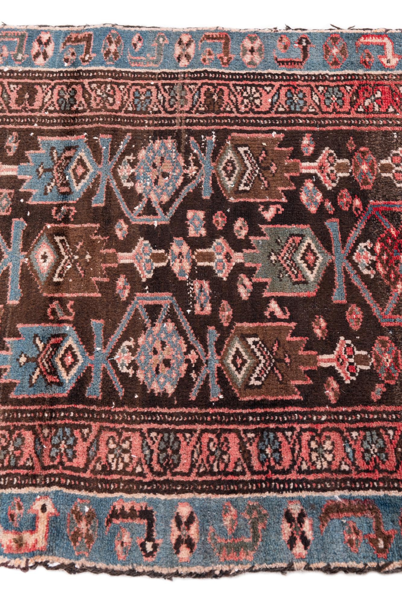 3' 1 x 7' 7 Hand Knotted Ultra Vintage Persian Wool Runner Rug