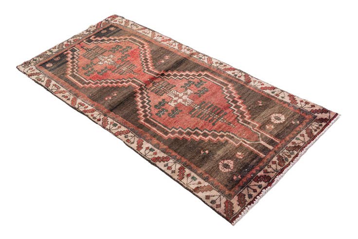 Detail image of 3' x 6' 1 Hand Knotted Ultra Vintage Persian Wool Runner Rug