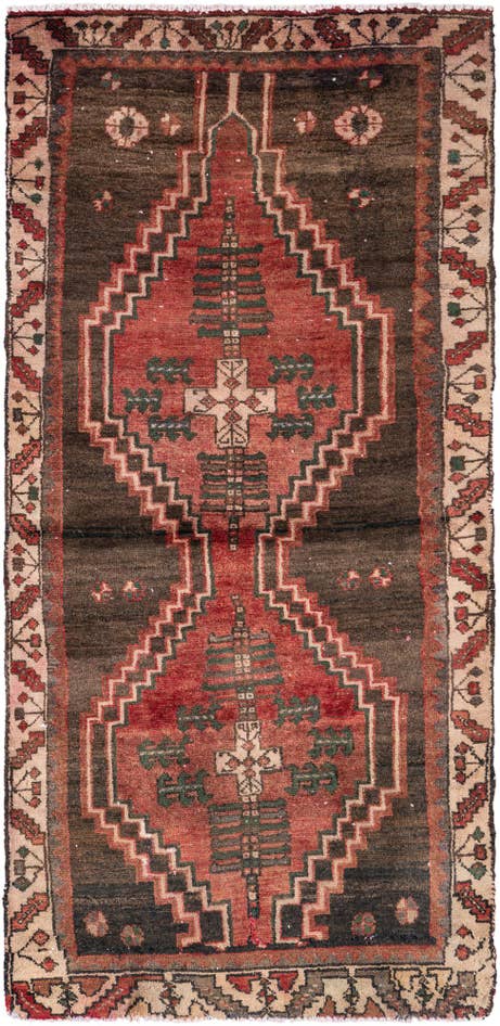 Detail image of 3' x 6' 1 Hand Knotted Ultra Vintage Persian Wool Runner Rug