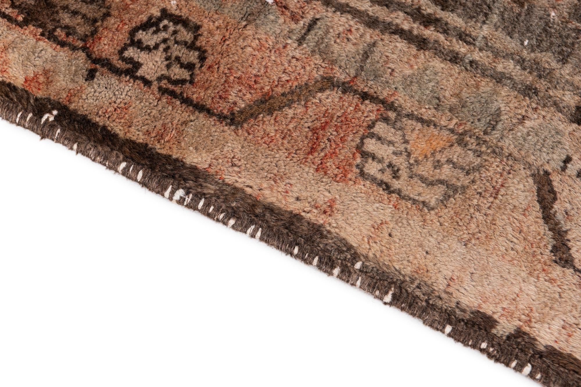 3' 8 x 9' 2 Hand Knotted Ultra Vintage Persian Wool Runner Rug