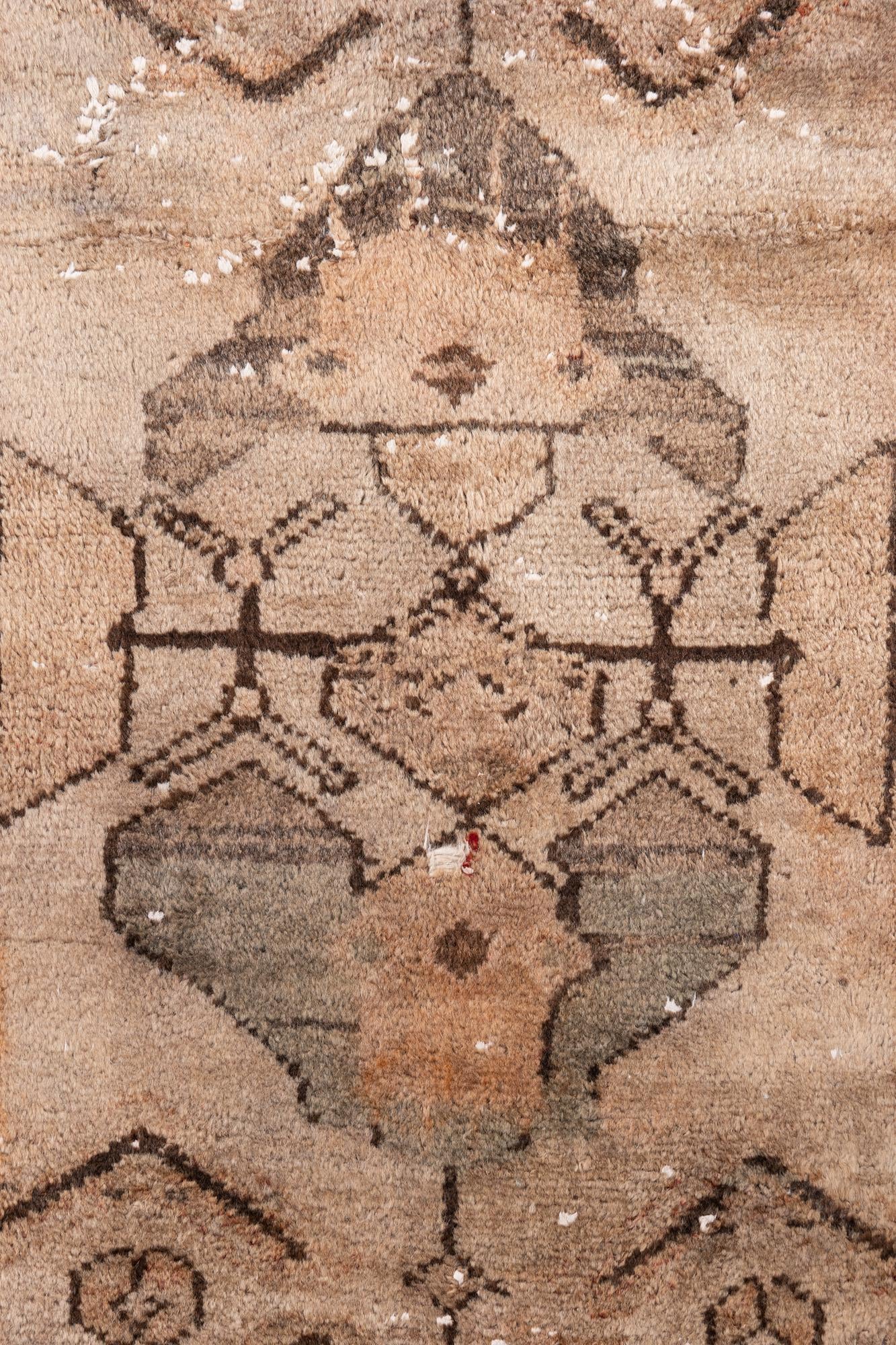 3' 8 x 9' 2 Hand Knotted Ultra Vintage Persian Wool Runner Rug