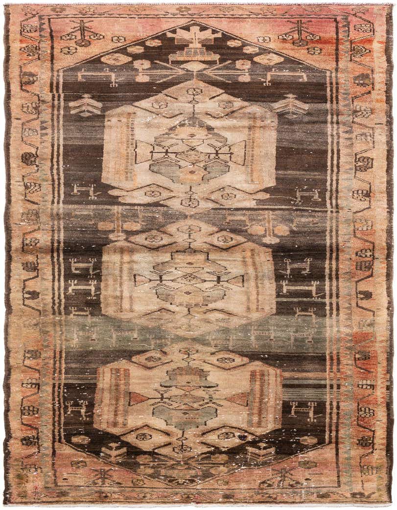 Primary image 3' 8 x 9' 2  Hand Knotted Ultra Vintage Persian Wool Runner Rug
