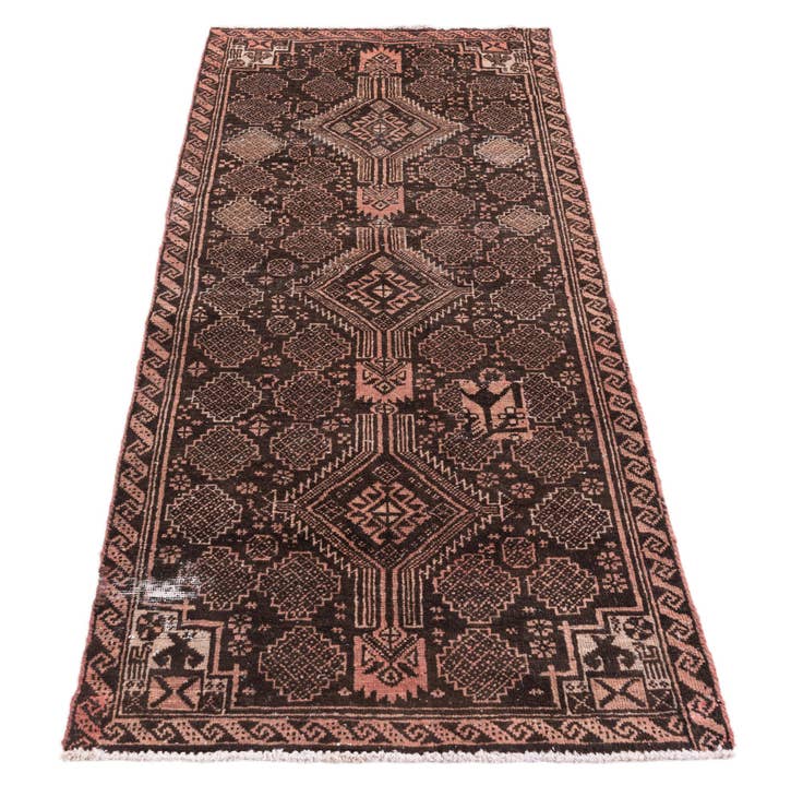 Detail image of 2' 6 x 5' 5 Hand Knotted Ultra Vintage Persian Wool Runner Rug