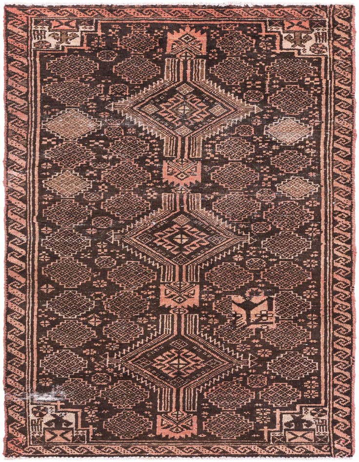 Detail image of 2' 6 x 5' 5 Hand Knotted Ultra Vintage Persian Wool Runner Rug