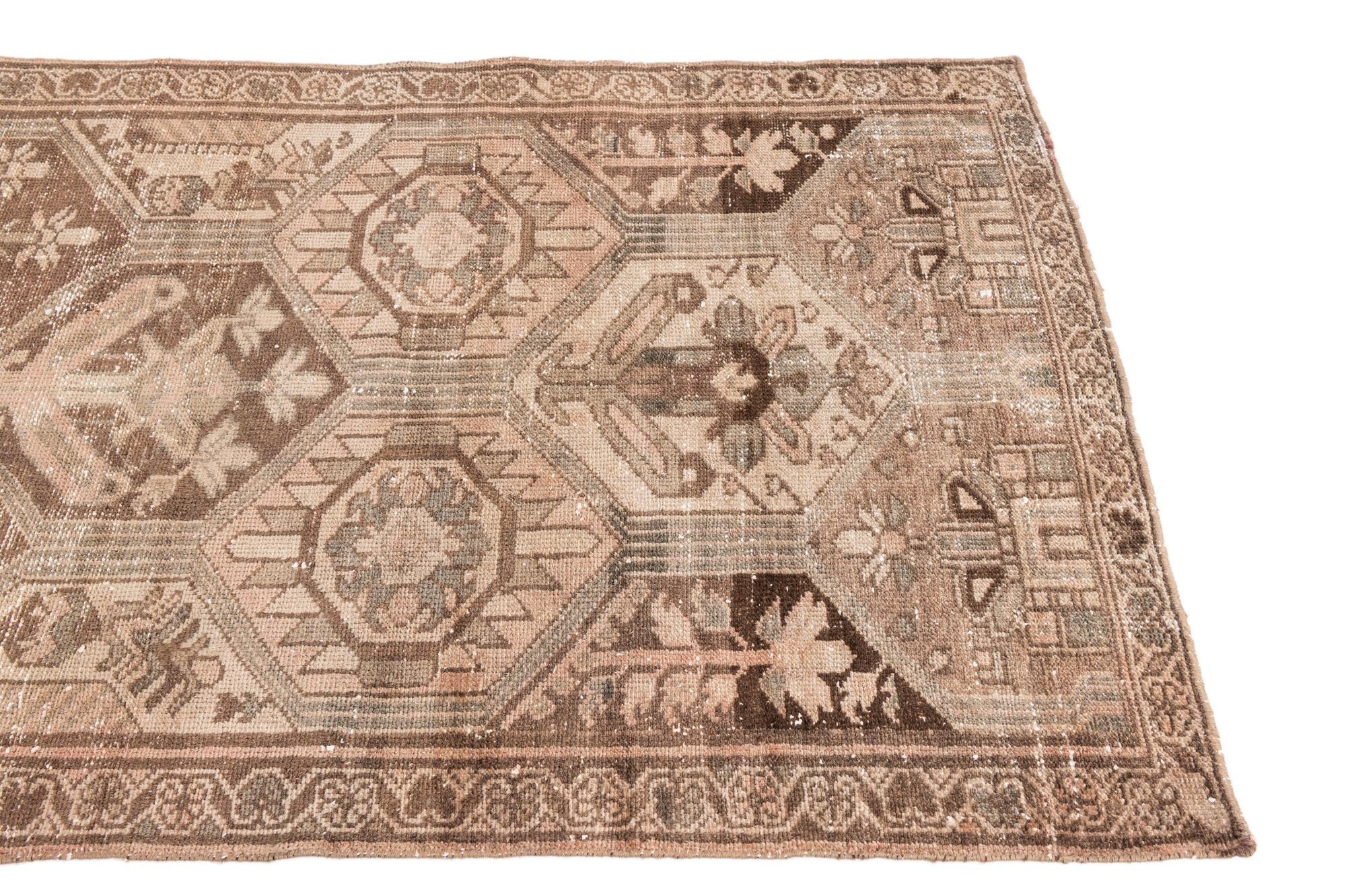 3' 7 x 9' 5 Hand Knotted Ultra Vintage Persian Wool Runner Rug