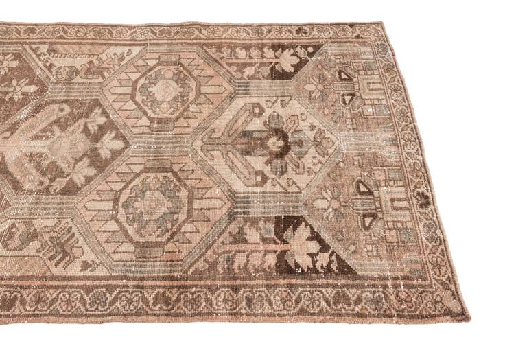 Detail image of 3' 7 x 9' 5 Hand Knotted Ultra Vintage Persian Wool Runner Rug