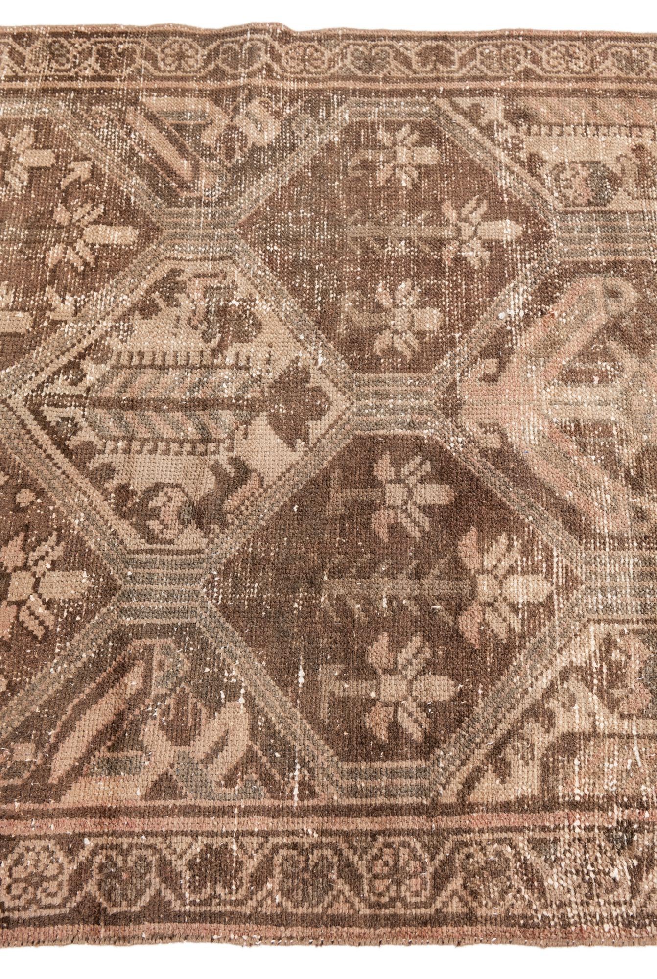 3' 7 x 9' 5 Hand Knotted Ultra Vintage Persian Wool Runner Rug