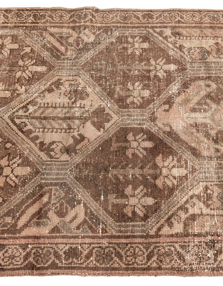 Detail image of 3' 7 x 9' 5  Hand Knotted Ultra Vintage Persian Wool Runner Rug