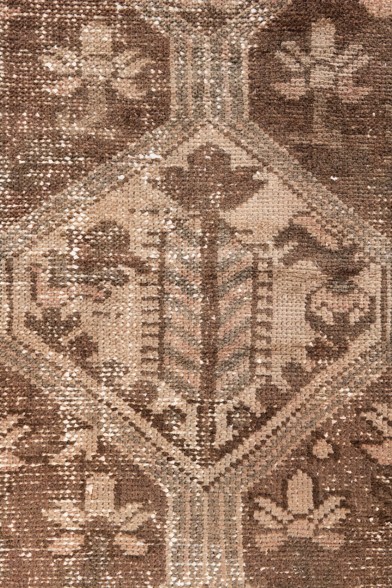 3' 7 x 9' 5 Hand Knotted Ultra Vintage Persian Wool Runner Rug